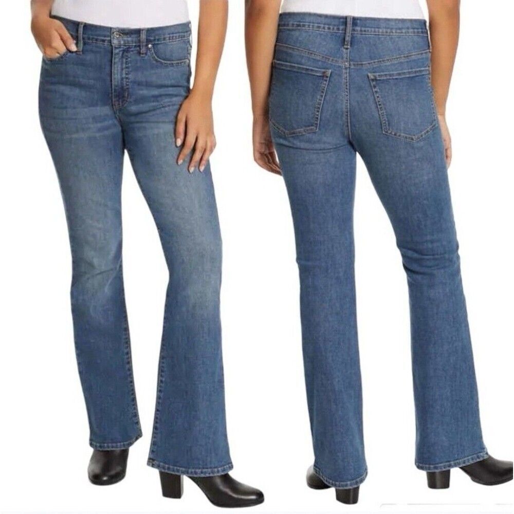 NWT Vintage X America Women's Bootcut Blue Jean High Rise Stretch Denim, Size 14